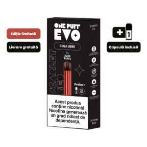 kit Cola Libre cu device reincarcabil Scarlet Red si 2 capsule cu aroma Cola Libre